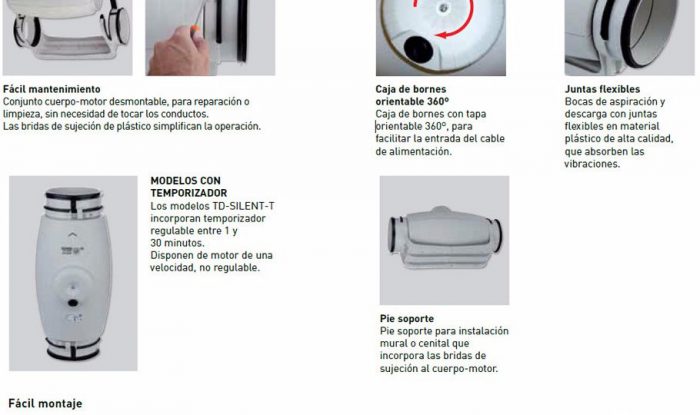 EXTRACTOR HELICOCENTRÍFUGO S&P TD SILENT